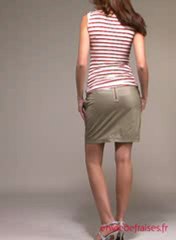 Jupe grossesse Cuir Taupe Sleek