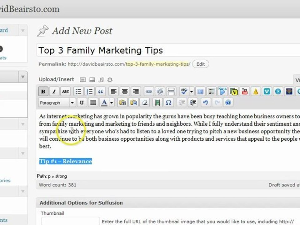 SEO Blog Post by David Beairsto