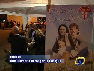 CORATO. UDC, raccolta firme per la famiglia