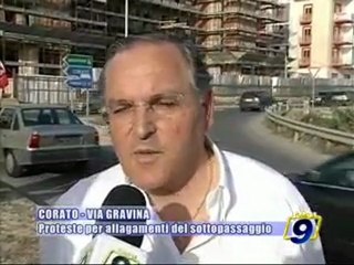 CORATO.LA DESTRA: Via Gravina, proteste per allagamenti del sottopassaggio
