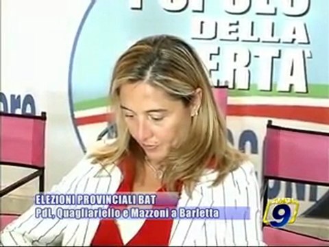 PROVINCIALI BAT. PDL, Quagliariello e Mazzoni a Barletta per Ventola Presidente