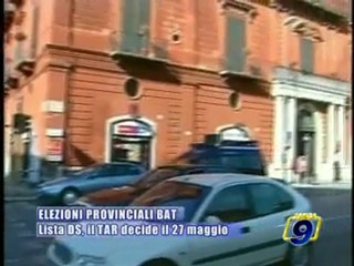 PROVINCIALI BAT. Lista DS, Il TAR decide il 27 Maggio