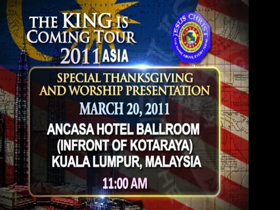 THE KING IS COMING TOUR IN ASIA 2011 (SCHEDULE)