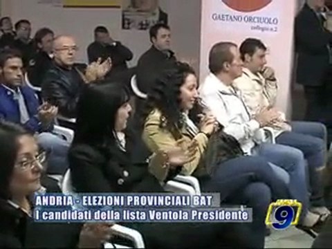 PROVINCIALI BAT. Presentati i candidati di Andria per la lista Ventola Presidente