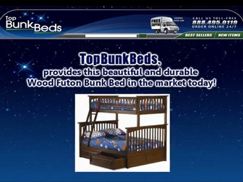 Durable Wood Futon Bunk Bed