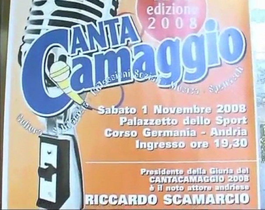 ANDRIA. Tutto pronto per la XVI edizione del CANTACAMAGGIO