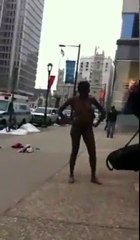 Crazy Lady Gets Naked After Mowing Down Pedestrian in Philly