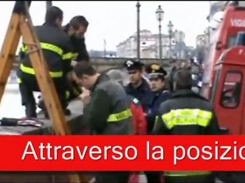 Ricerche del disperso in Arno, Firenze, febbraio 2011