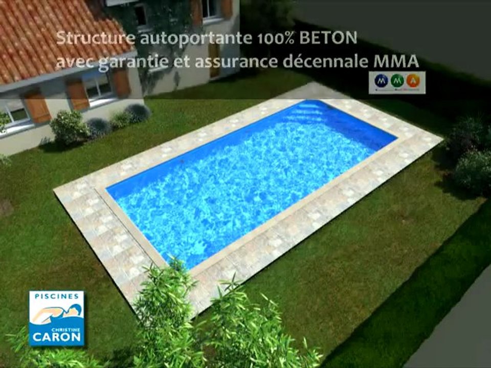 Piscines Caron : montage d'une piscine en béton