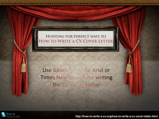 how to write a cv cover letter
