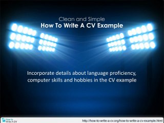 how to write a cv example