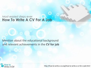 how to write a cv for a job