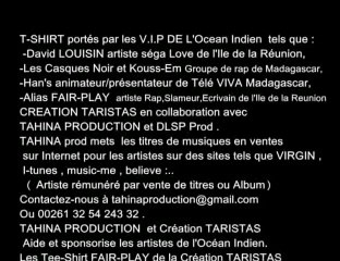 T-Shirt FAIR-PLAY Création TARISTAS vent la musique en ligne