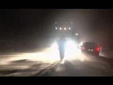 Germania - Tempesta di neve in autostrada