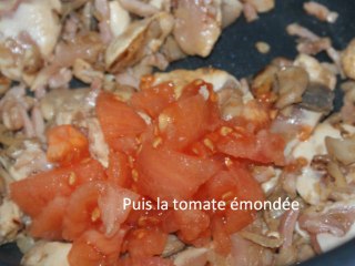 poulet tomate champignon et crème fraiche