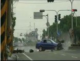 Biker gets nailed by a stupid driver