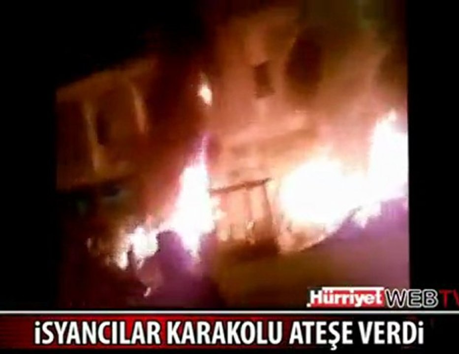 polis karakolu atese verildi