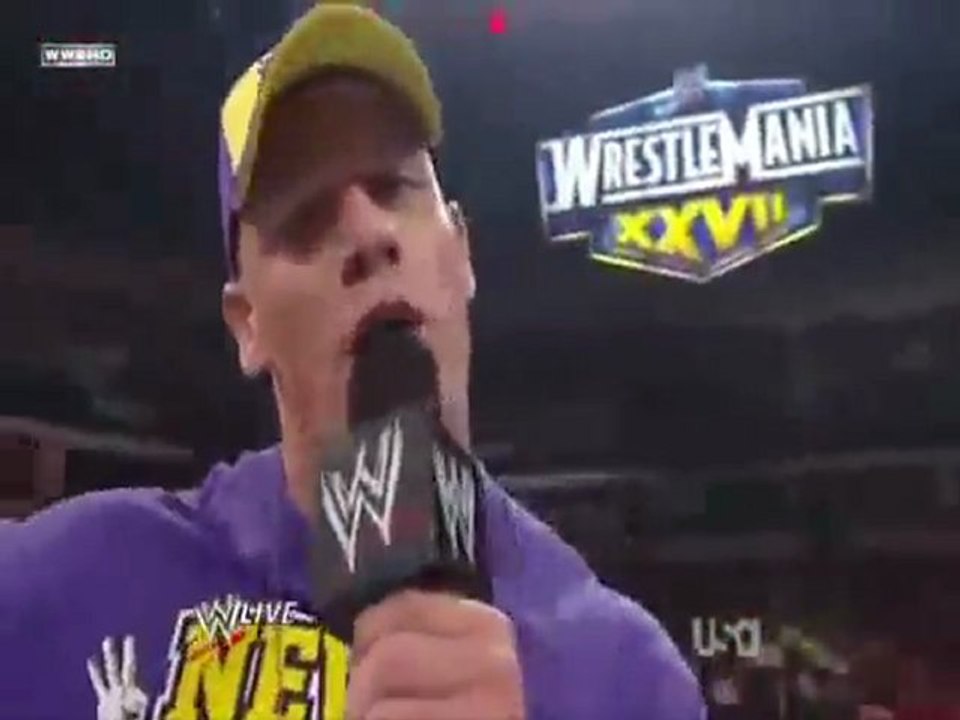 WWE John Cena disses The Rock 2.21.11