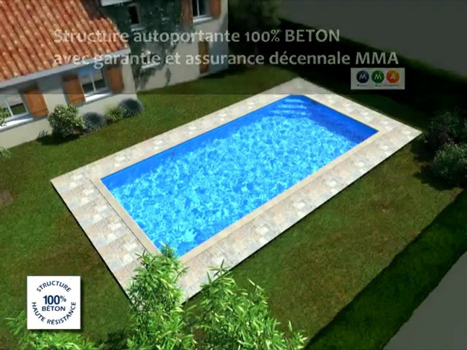 Piscines Caron : montage d'une piscine en béton
