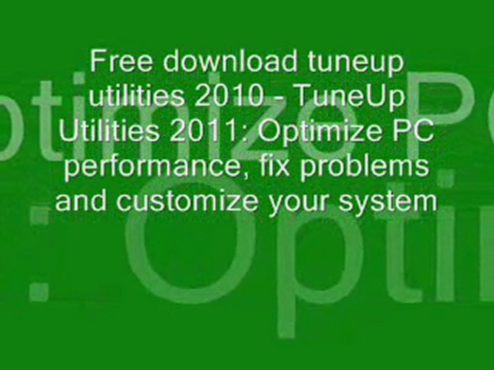 Tune Up Utilities 2009 FULL v 8.0.1100 + WORKING SERIAL!