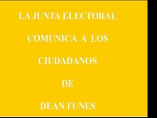 comunicado junta electoral de Deàn Funes