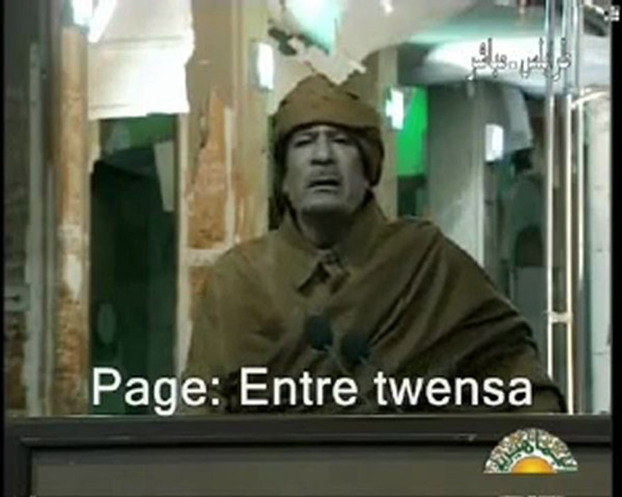 Dernier discours de Kadhafi