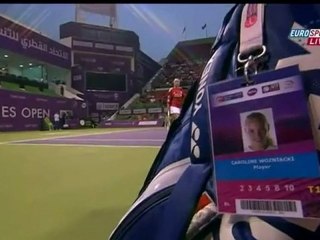 Caroline Wozniacki wearing a Steven Gerrard shirt