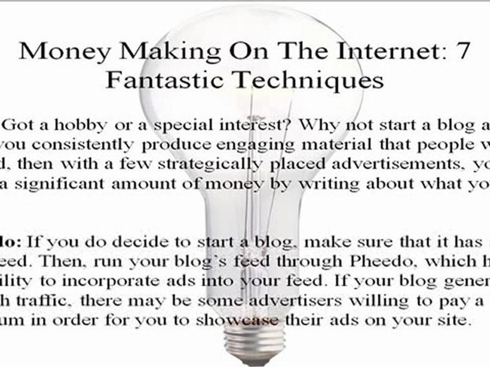 Making Money On The Internet