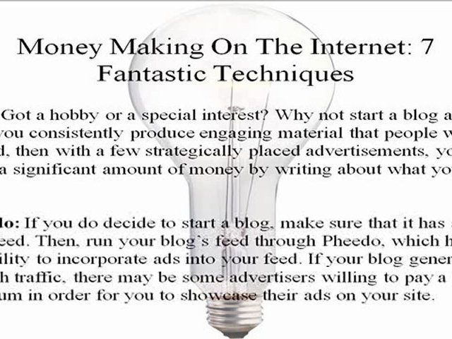 Making Money On The Internet