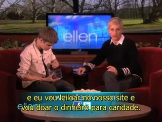 Bieber's late present for Ellen DeGeneres (23/02/11)