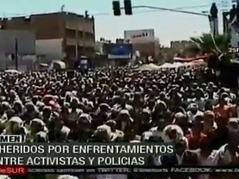 Heridos durante enfrentamientos entre activistas y policías en Yemen