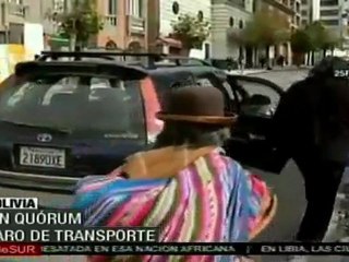 Sin quórum paro de transporte en Bolivia