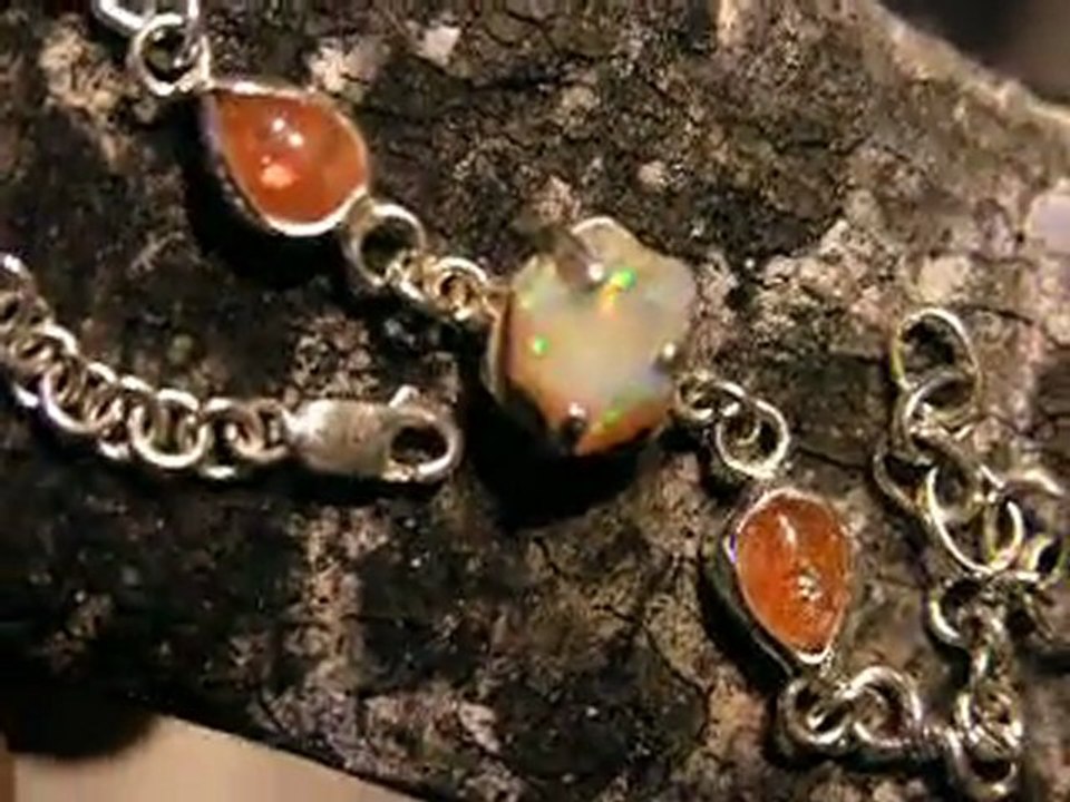 sterling sunstone-opal bracelet