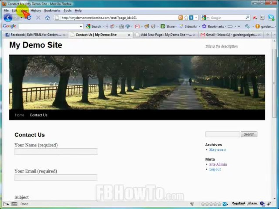 Facebook Contact Form | How to use Facebook