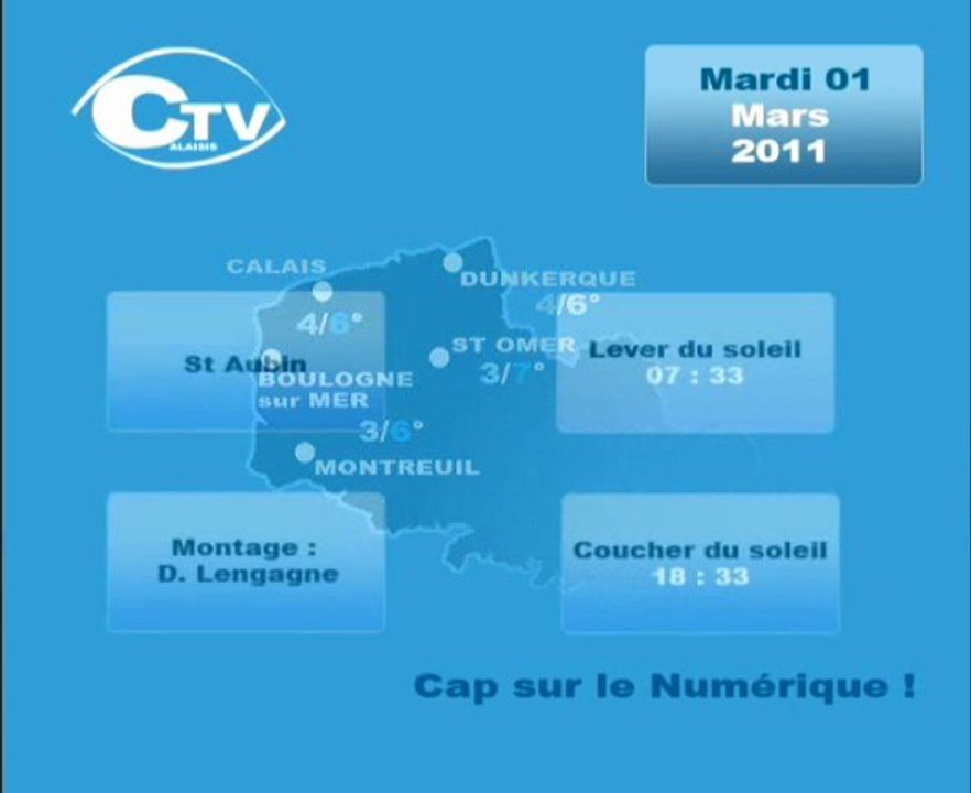 Calaisis TV Météo mardi 010311