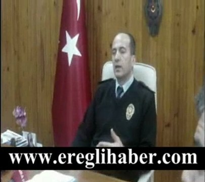 Ereğli İlçe Emniyet Müdürü Niyazi Koçak'ın basın toplantısı.