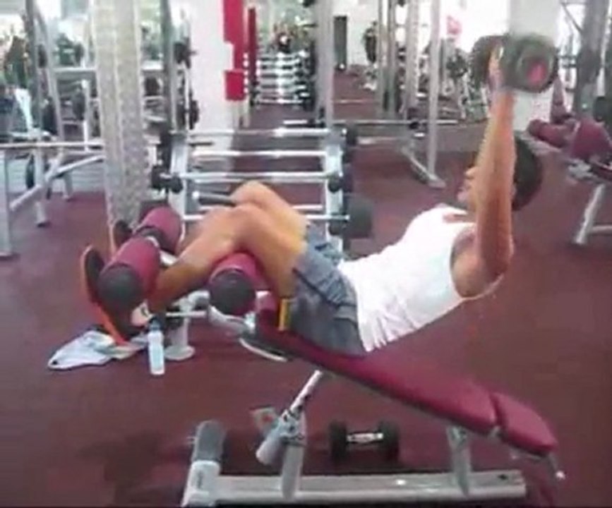 Decline Bench Single arm Shoulder Press