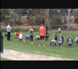 Stretching before the push up's for charity