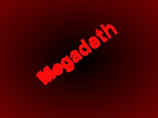 Megadeth - just fly text and deep red background - 3D
