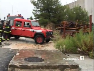 una strada trasformata in fiume