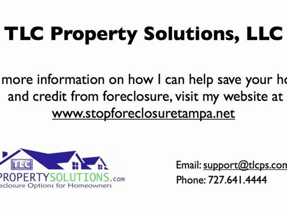 Stop foreclosure in Tampa Florida