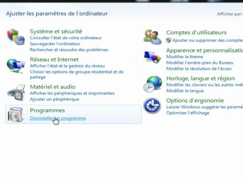 Désinstaller un programme