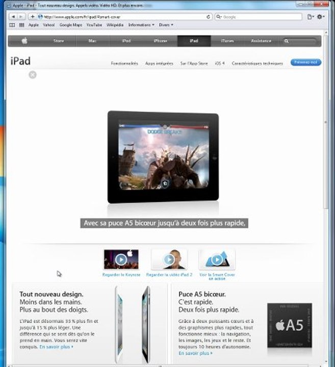 vidéo presentation de l'ipad 2