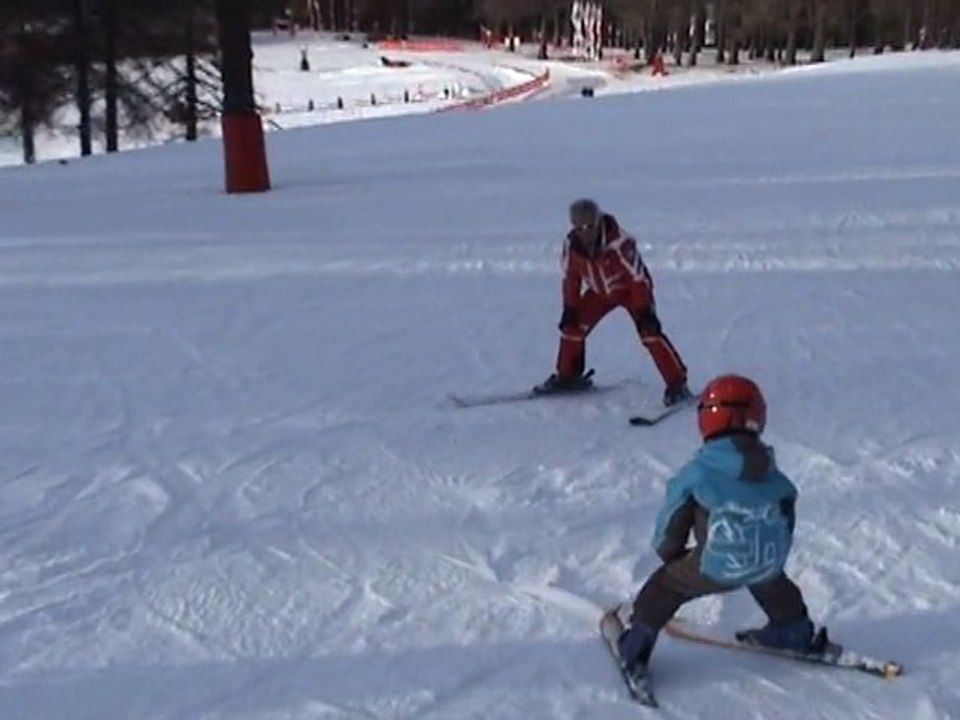 Valberg: 1er cours de ski avec Jacques & avec la scarlatine!