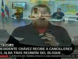 Presidente Hugo Chávez recibe a cancilleres del ALBA tras r