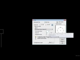 AutoCAD Tutorial - Modify Panel - Polar Array