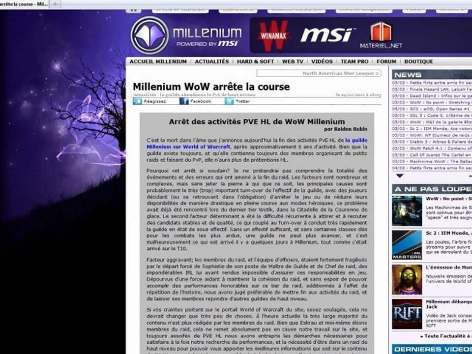 WoW : Emission hebdo #1 par Zerator