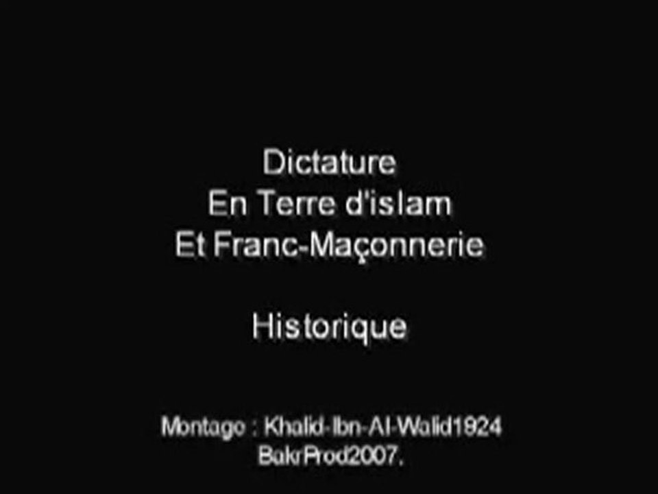 Dictature et Franc-Maçonnerie en Terre d'Islam