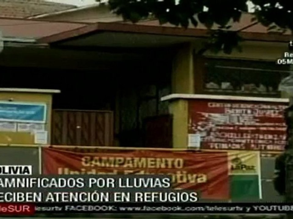 Gobierno boliviano atiende en refugios a 14 mil familias por