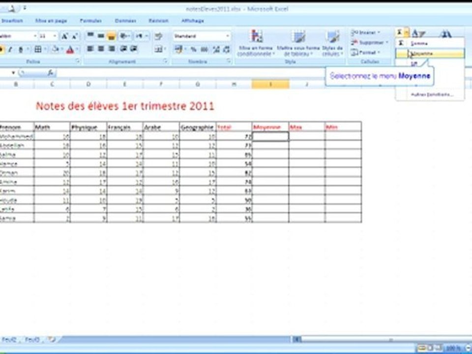 Calculs Simples sous Excel 2007
